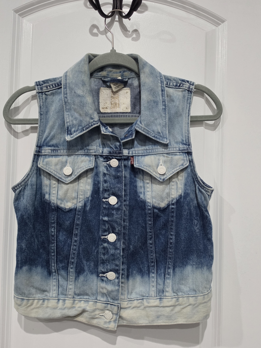 Levi's light blue and medium blue denim Vest with interior tag